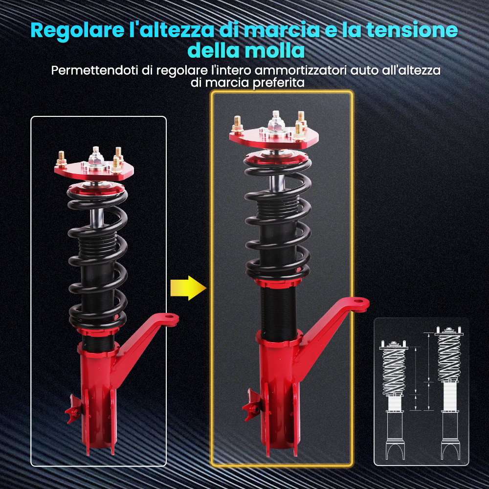 Coilover SOSPENSIONI compatibile per Honda Civic Racing Coilovers Shock kit di sospensione Lowering Kit