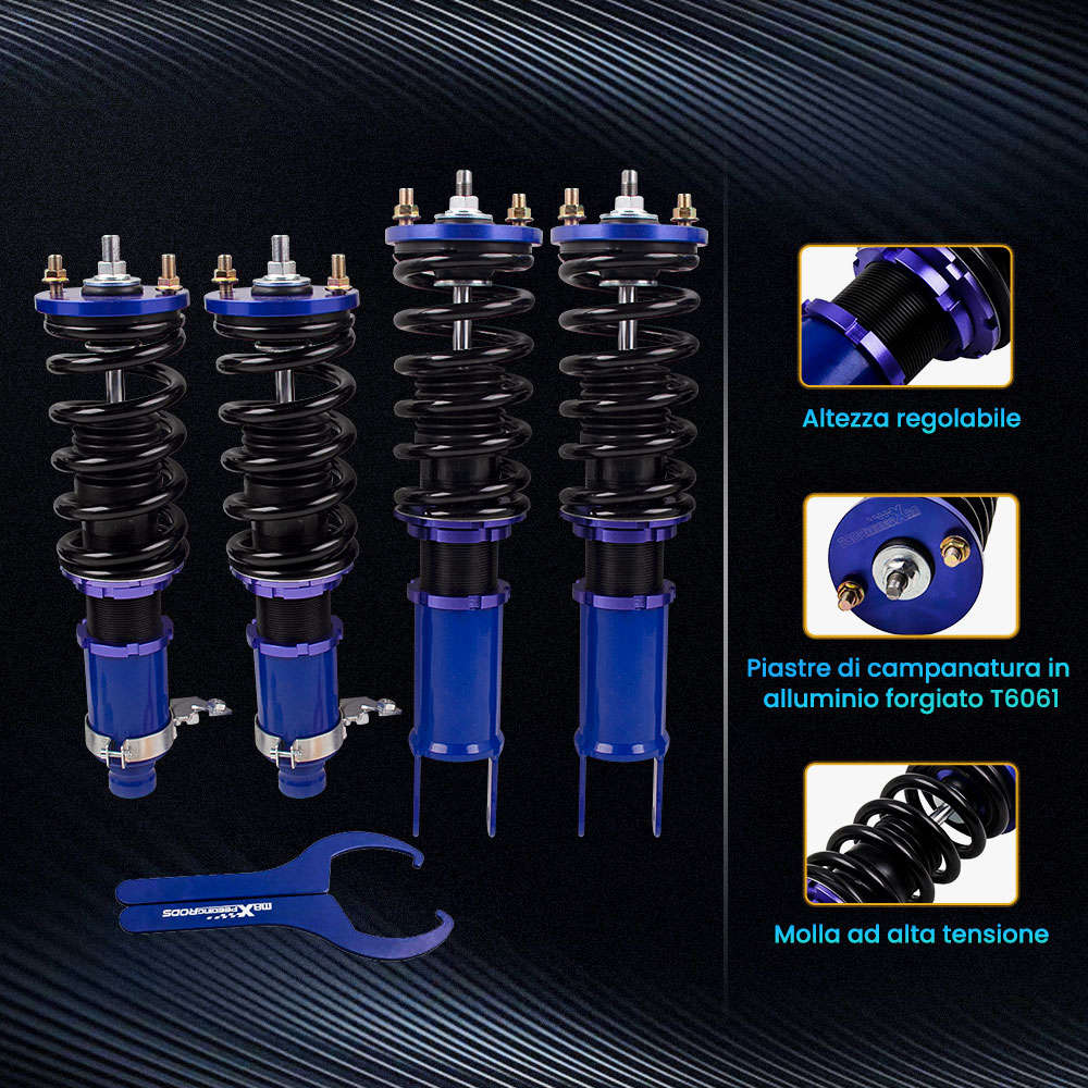 Kit ammortizzatori per auto Anteriore e Posteriore compatibile per Honda Integra 90-93