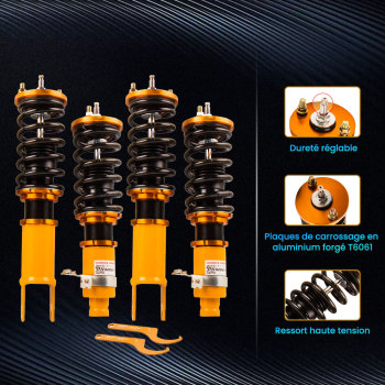 4 PCS Combinés filetés/Amortisseurs suspension kit Compatible pour HONDA CIVIC 1989-1991 ED2 ED3kit d'abaissement