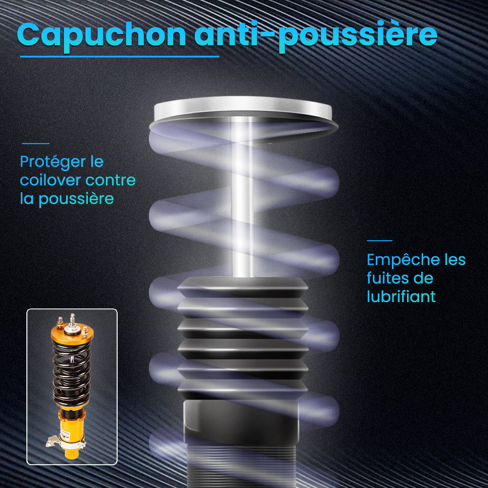 4 PCS Combinés filetés/Amortisseurs suspension kit Compatible pour HONDA CIVIC 1989-1991 ED2 ED3kit d'abaissement