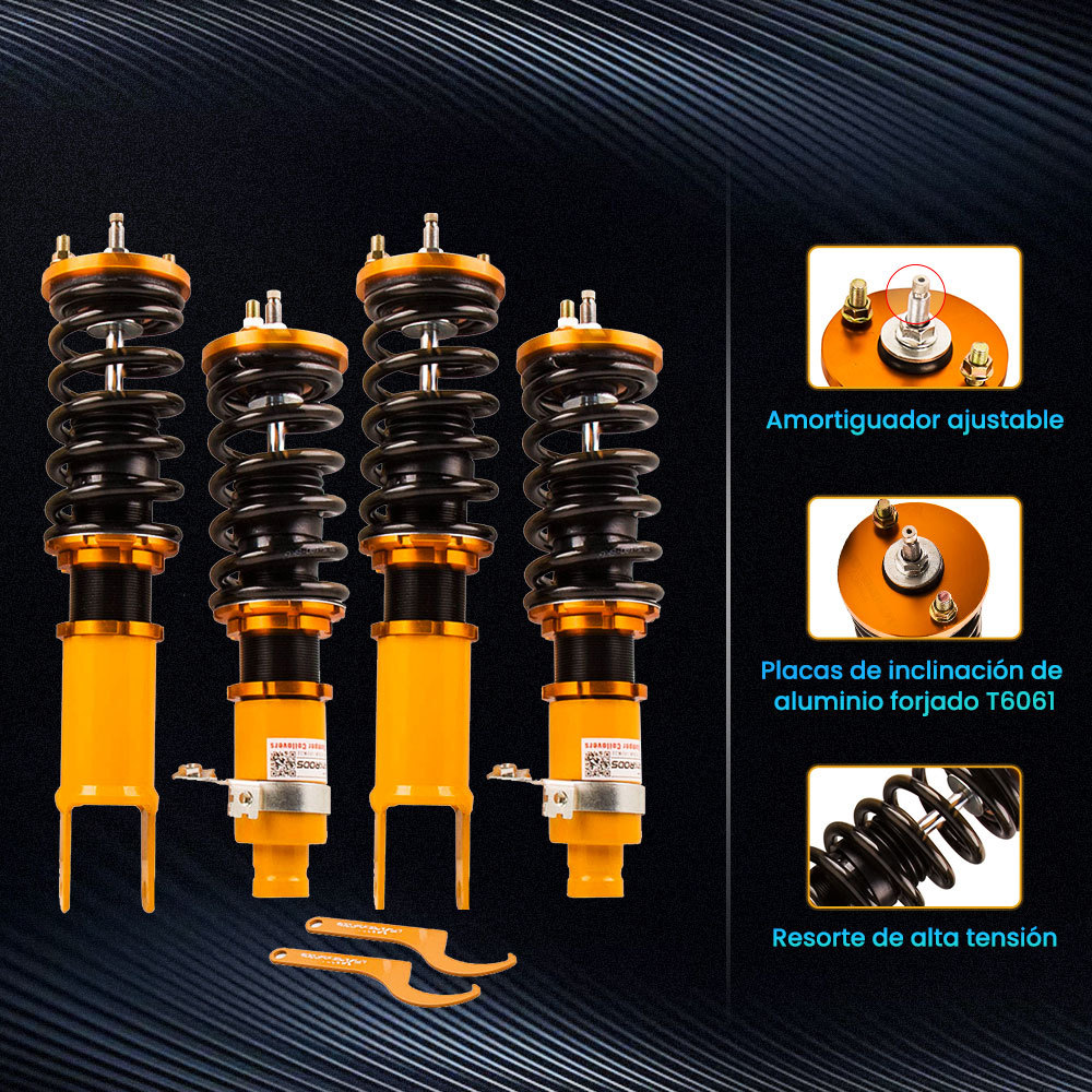 Maxpeedingrods - Kits de suspensión ajustable con amortiguador de doble tubo Compatible para Acura Integra 1994-2001 DC2 DC4 01/88 - 12/95