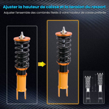 Combinés Fileté Suspension Kit compatible pour Honda CRX 1989-1991 ED8 ED9 EE8kit dabaissement