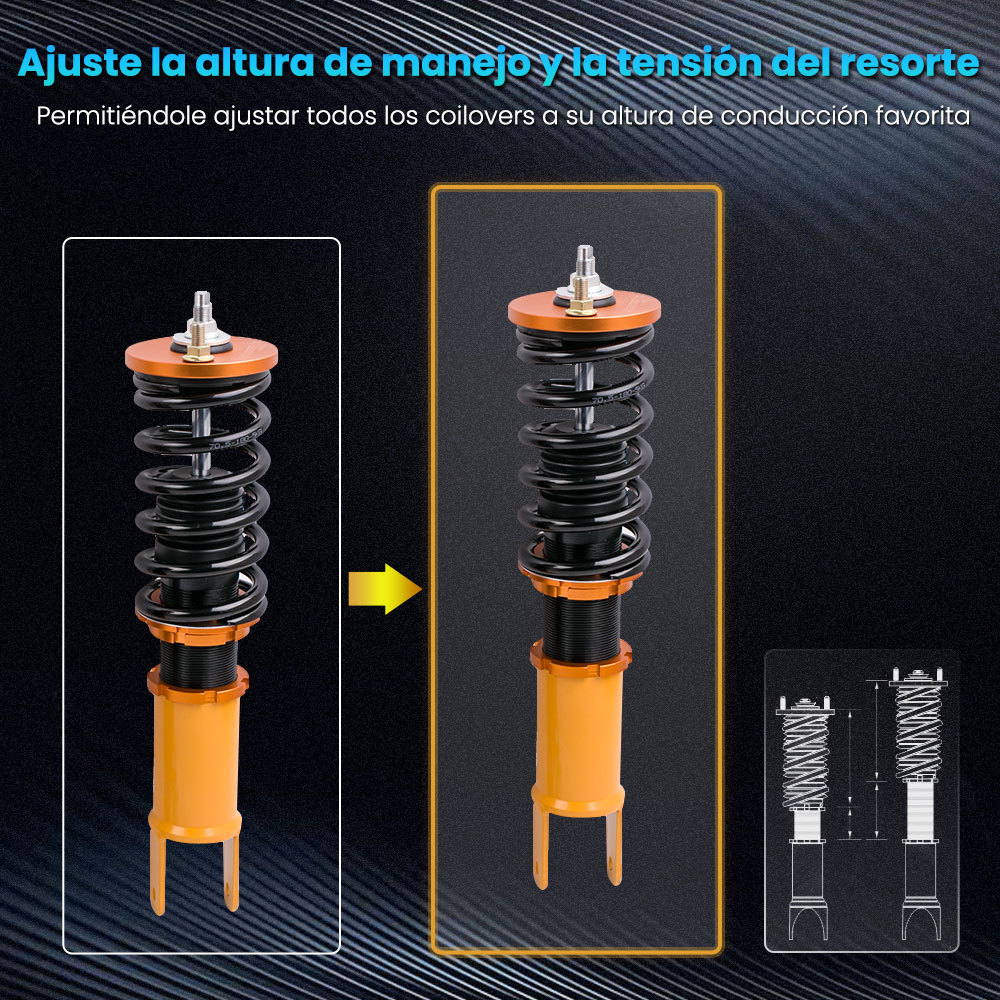 Maxpeedingrods - Kits de descenso de suspensión con coilover completo Compatible para Acura Integra 1990 -1993 DA DB
