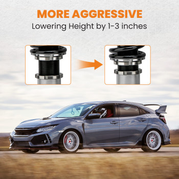 4pcs 24 Damper Adjustable Suspension Coilovers Shock Absorber kits Compatible for Honda Civic 1996-2000 EK2-EK9 Lowering Kit