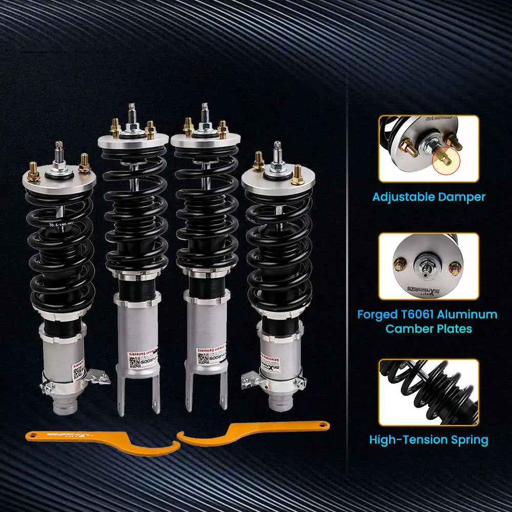 Maxpeedingrods Tuning Full Coilovers Kit Suspensions Shocks Damper Adjustable compatible for Honda Civic 1988-2000