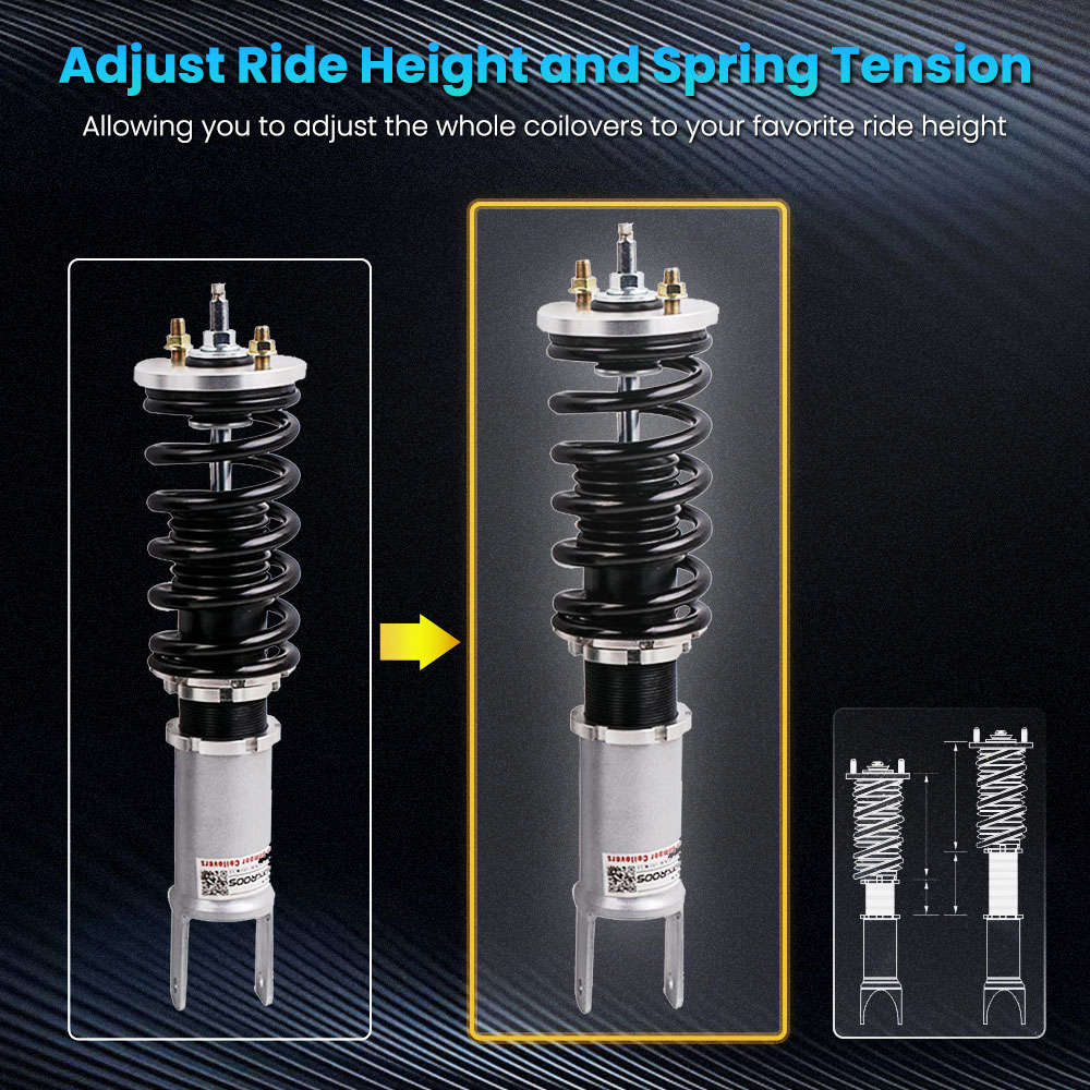 Maxpeedingrods Tuning Full Coilovers Kit Suspensions Shocks Damper Adjustable compatible for Honda Civic 1988-2000