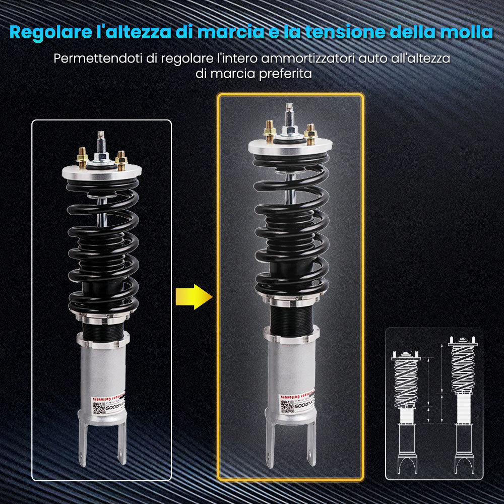 Kit ammortizzatori per auto Anteriore e Posteriore compatibile per Honda Acura Integra 90-93 Lowering Kit