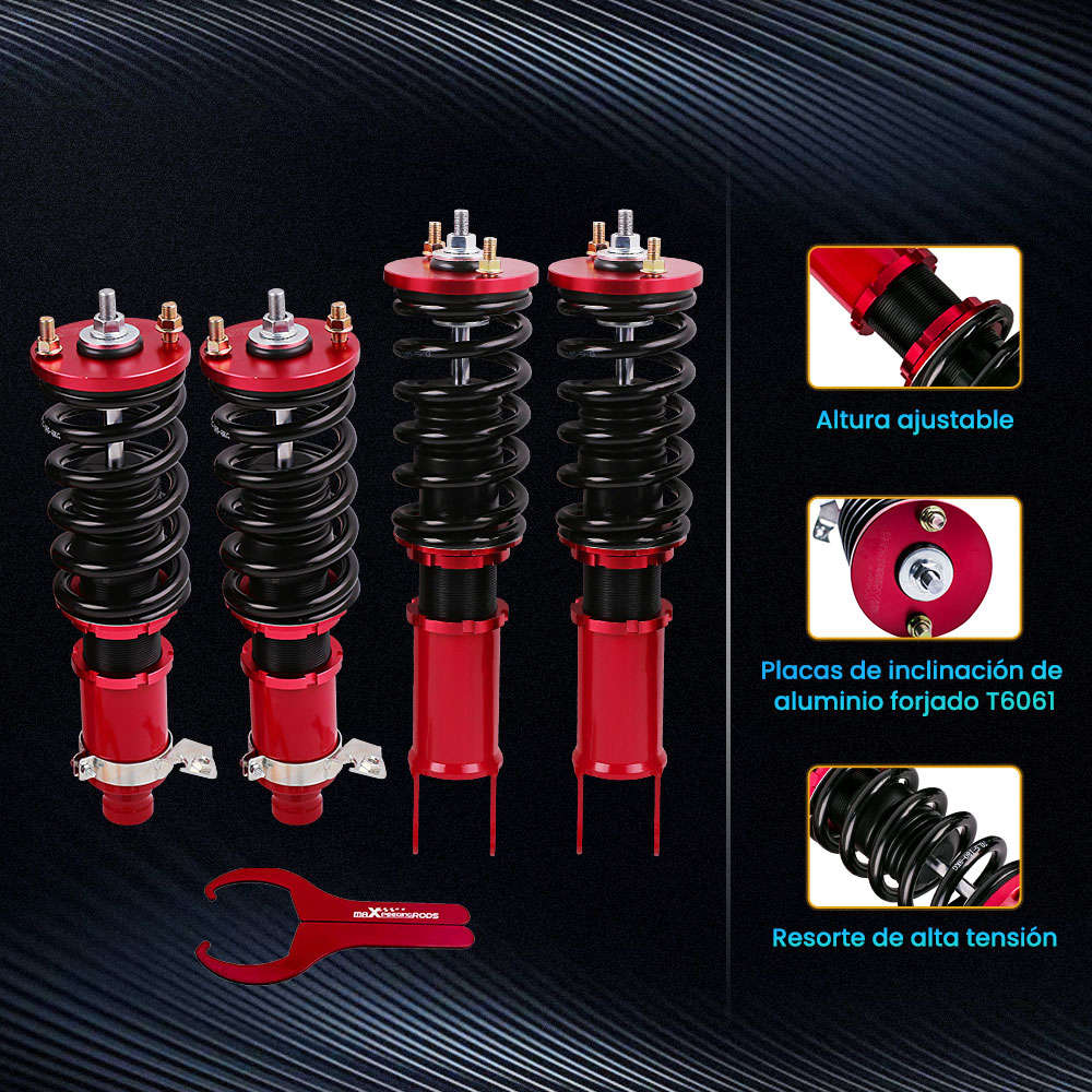 Maxpeedingrods Kits de suspensión Coilovers de puntal de bobina de altura ajustable compatible para Honda Civic 1988-2000
