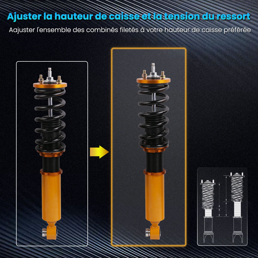 Kit de Suspension Amortisseur Amovible 24 Voies compatible pour Honda CR-V RD 1996-2001kit dabaissement