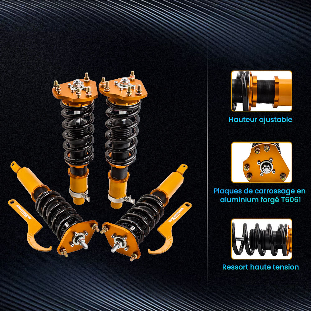 Kit de combines filetes suspension compatible pour honda prelude bb1 bb2 bb6 92-01 nouveaukit d'abaissement