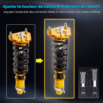 Kit de combines filetes suspension compatible pour honda prelude bb1 bb2 bb6 92-01 nouveaukit d'abaissement