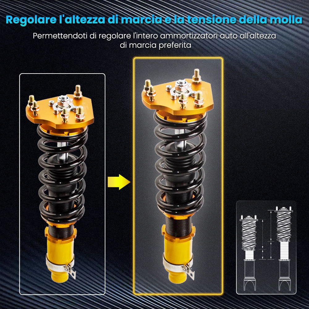 Full Ammortizzatori Sospensione Coilover Kit compatibile per Honda Prelude 1992-2001 Struts Lowering Kit