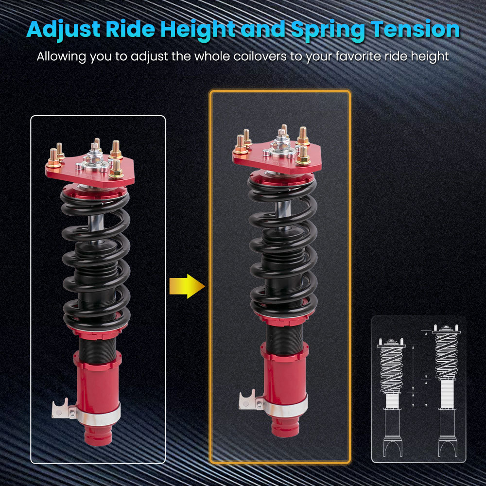 24-Way Adjustable Damper Coilover Coilovers Compatible For HONDA PRELUDE BB1-BB9 1992-2001 lowering kit