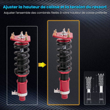Réglable Combinés Filetés Amortisseur coilover compatible pour Honda Prelude V IV BB 2.0kit dabaissement