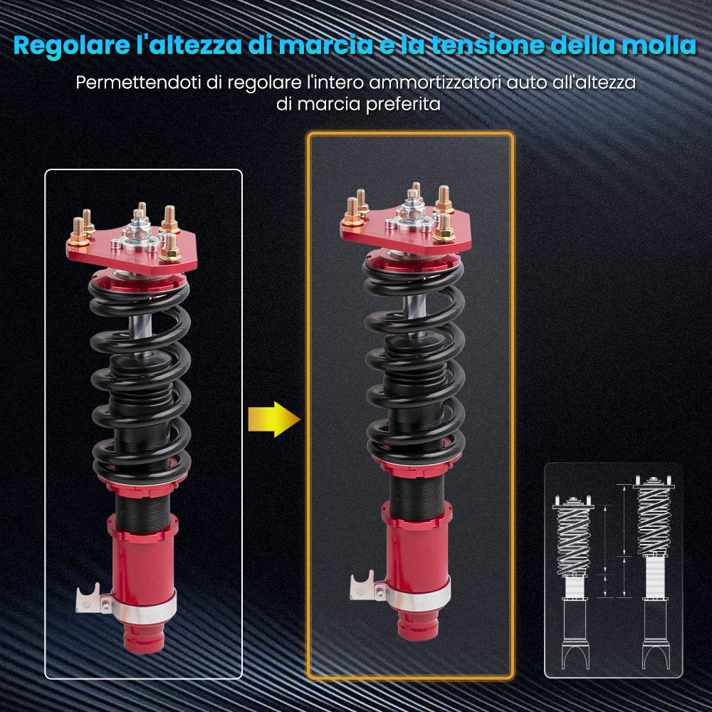 Ajustar coilover kit compatibile per Honda Prelude BB6 92-01 Suspensión Coilovers Lowering Kit