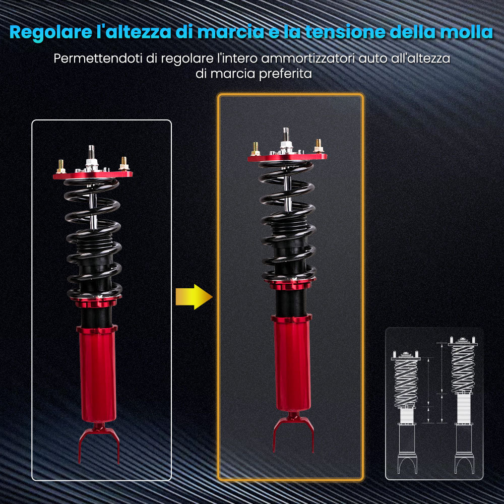 Ammortizzatori Coilover Suspension compatibile per Honda Prelude 4 5 IV V 2.0 2.2 16V 92-01 Lowering Kit