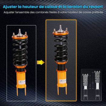 Amortisseurs combinés filetés compatible pour Honda S2000 AP1 AP2 Amortisseur Strut Adj. amortisseurkit d'abaissement