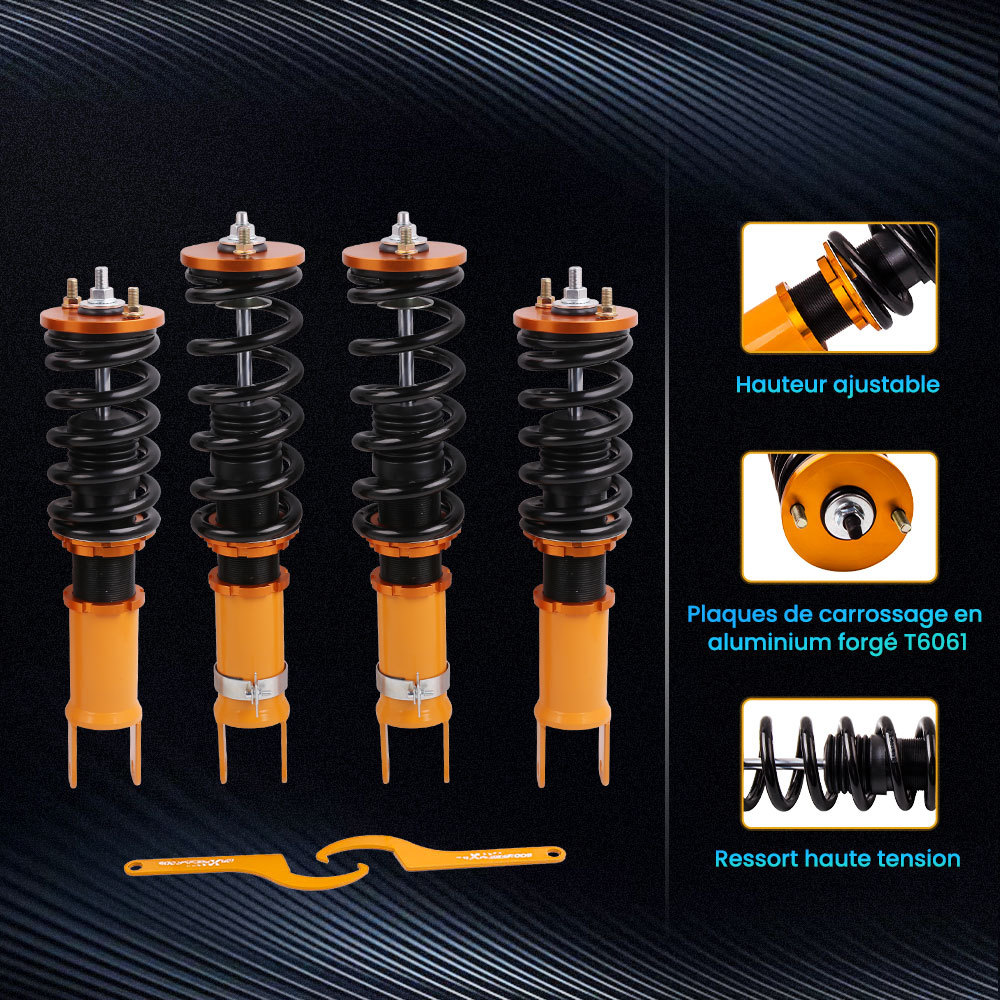 Compatible pour Honda S2000 AP1 AP2 Amortisseur Amortisseur Suspension hélicoïdale Hauteur de réglagekit dabaissement