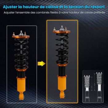 Kit de suspension amortisseurs combinés filetés Compatible pour TOYOTA MARK II BLIT 2002.01-2007.05JPN JZX110W 2.5IR-V, 2.5IR-Skit d'abaissement