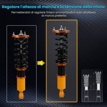 KIT Assetto Regolabile a Ghiera Ammortizzatore compatibile per Lexus IS 200 GXE10  compatibile per Toyota