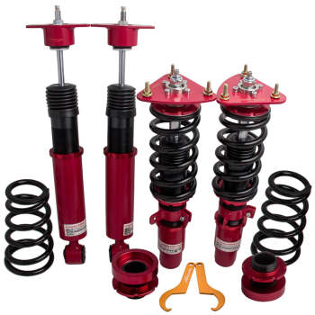 Compatible for Mazda 2004-2013 Adjust Height Red Assembly Coilovers Shock Struts Kit Lowering Kit