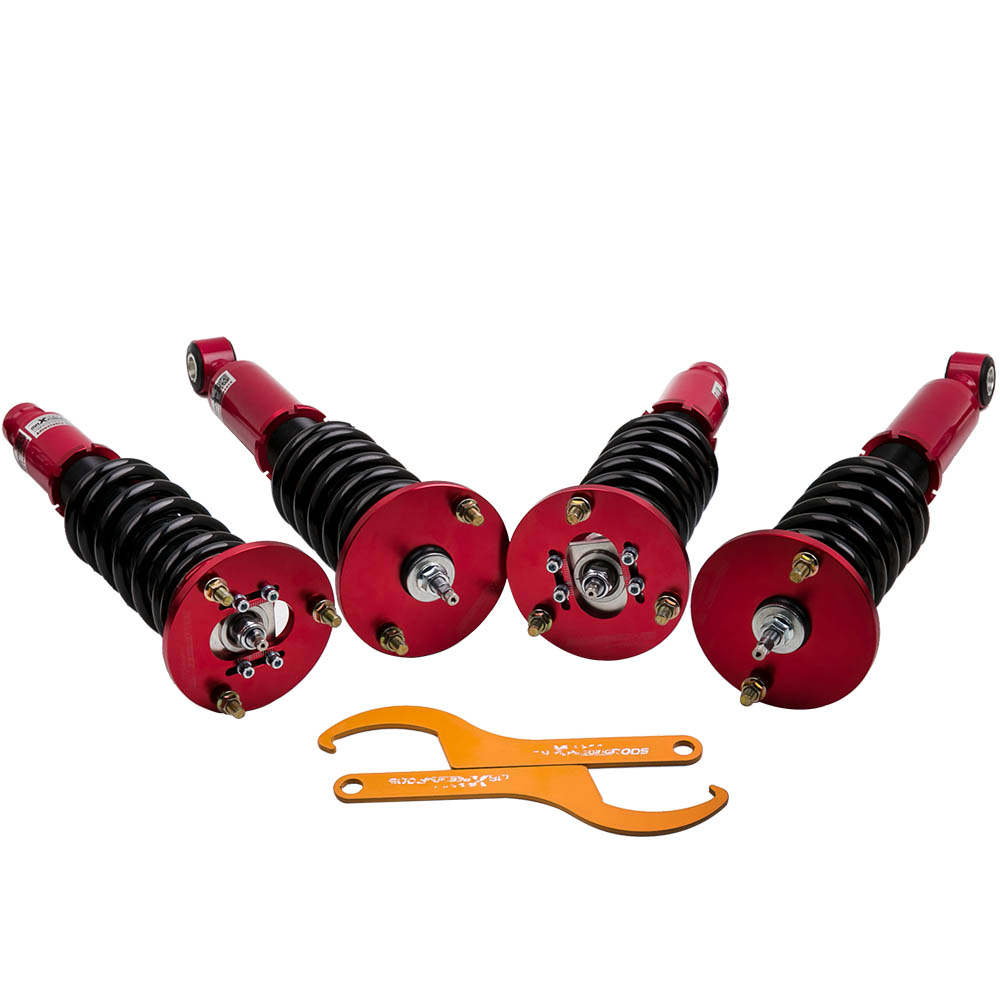 Coilovers Kits compatible for Mitsubishi Eclipse 95-99 2ND Gen Adj Damper 24 Levels Red