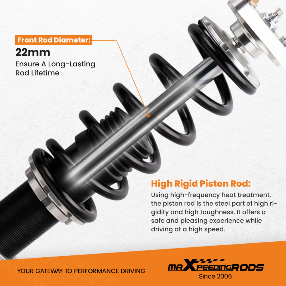 1994-2004 compatible for Ford Mustang Damper Adjustable Coilovers Grey