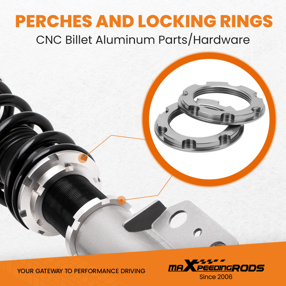 1994-2004 compatible for Ford Mustang Damper Adjustable Coilovers Grey