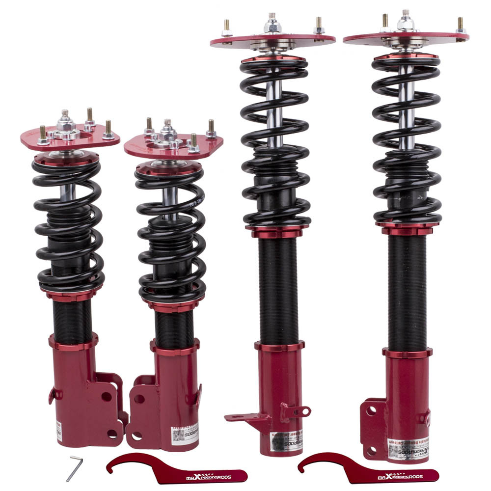 Coilover Shocks Kits compatible for Dodge Neon 00-05 and compatible for SRT-4 03-05 24 Ways Adj. Damper Red lowering kit