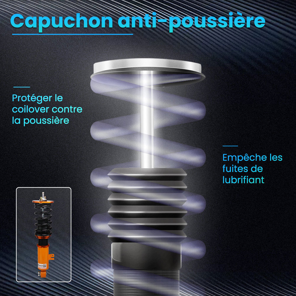 Ressort hélicoïdal de suspension TMT pour jambe de suspension compatible pour Nissan Fairlady 300ZX Z32 90-96kit d'abaissement