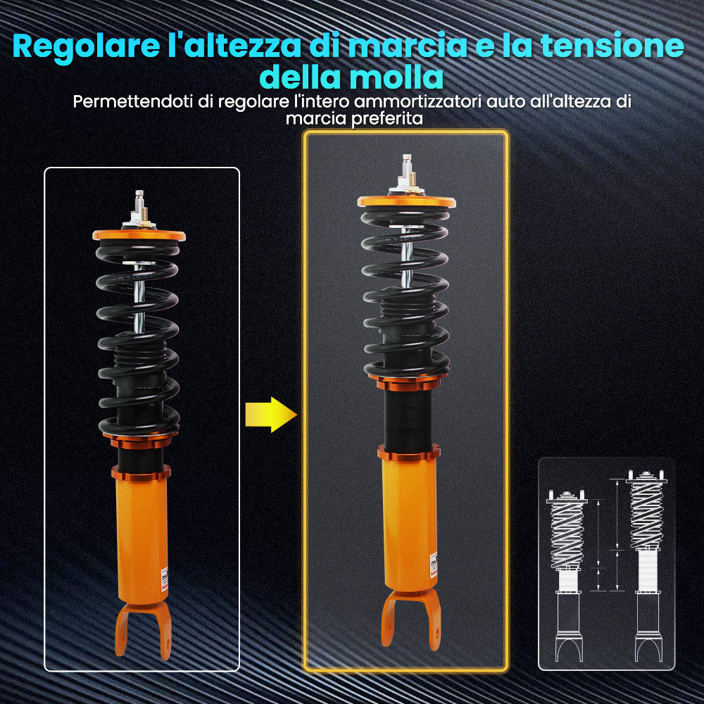 Adjustable Ammortizzatore compatibile per Nissan 300ZX Z32 90-96 Coilover Sospensioni Strut Lowering Kit