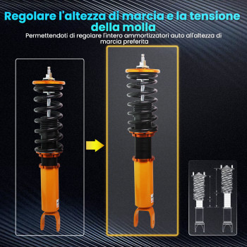 Adjustable Ammortizzatore compatibile per Nissan 300ZX Z32 90-96 Coilover Sospensioni Strut Lowering Kit