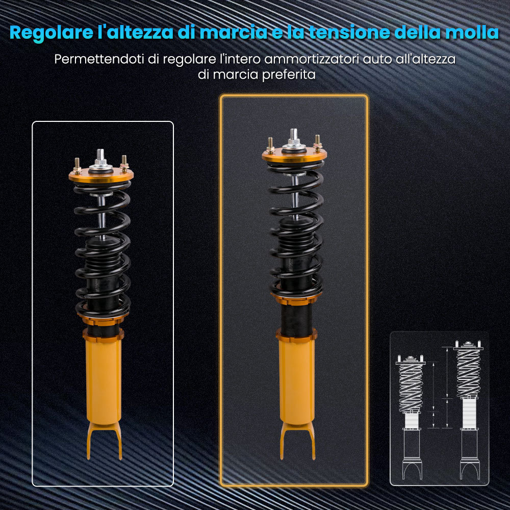 Sospensione coilover regolabile in altezza per ammortizzatore compatibile per Nissan Fairlady Z 300ZX Z32 90-96 Lowering Kit