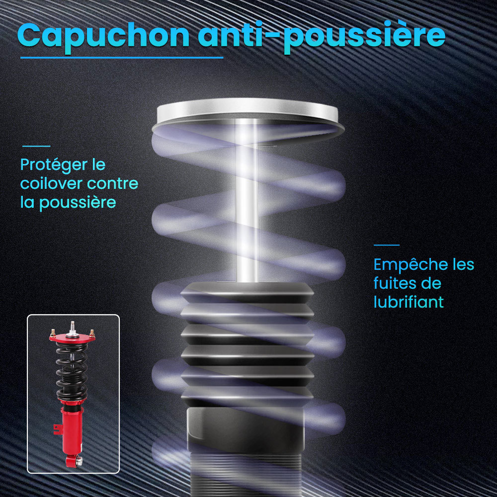24 ways reglable amortisseur Suspension compatible pour Nissan Fairldy 300ZX Z32 90-96 3.0kit d'abaissement