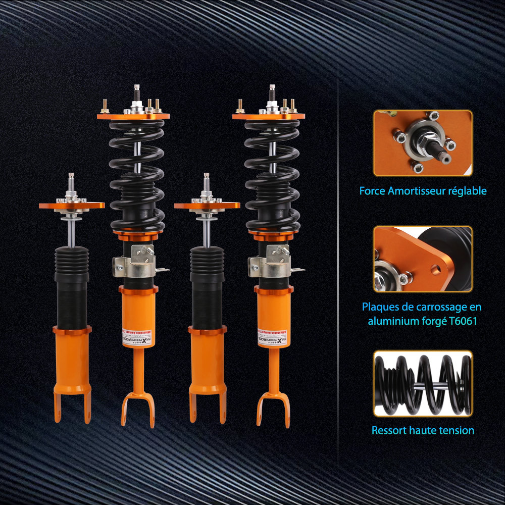  Kit dabaissement de suspension réglable Combines filetes Compatible pour NISSAN 350Z ROADSTER cabriolet 2003-2008USA (Z33 ) 