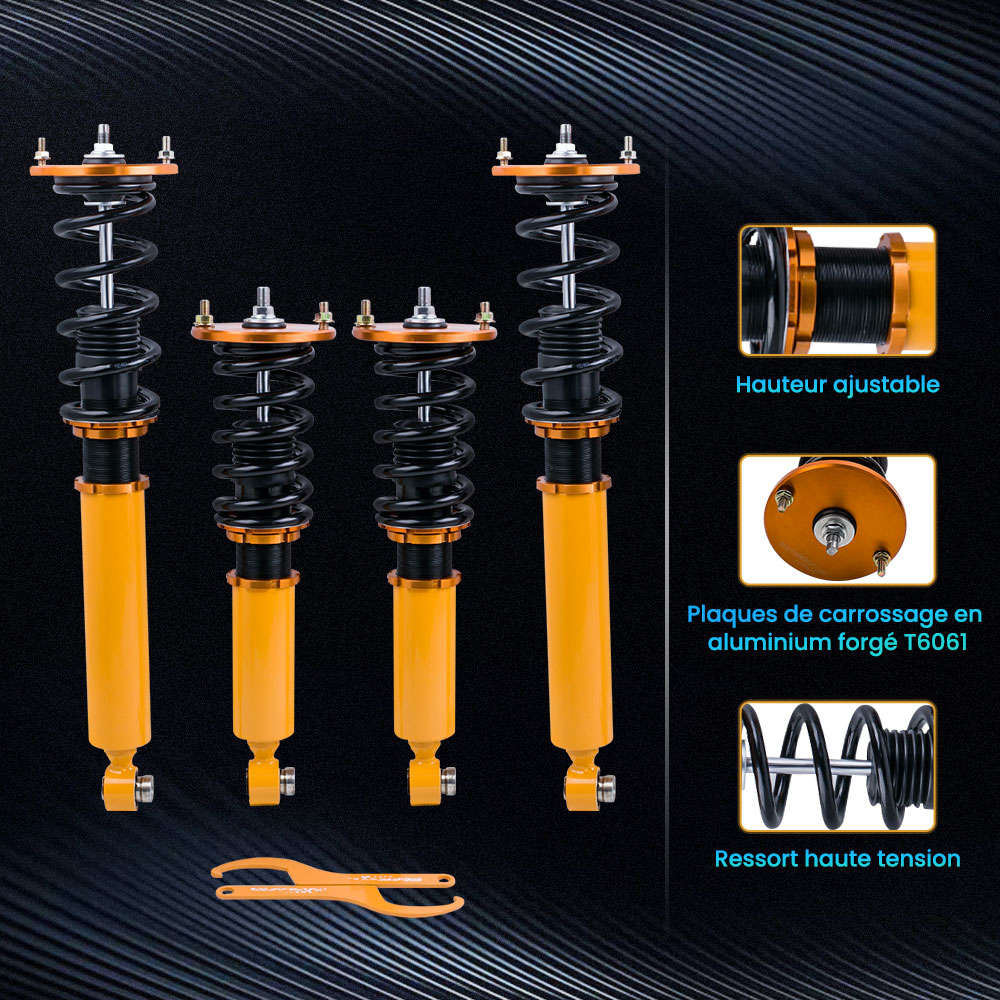 Coilover Shock Absorber Struts compatible pour Nissan Skyline GTST R33 ECR33 ER33 RB20E
