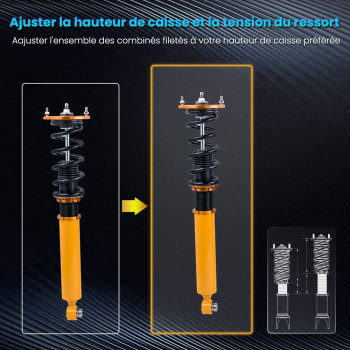 Coilover Shock Absorber Struts compatible pour Nissan Skyline GTST R33 ECR33 ER33 RB20Ekit d'abaissement
