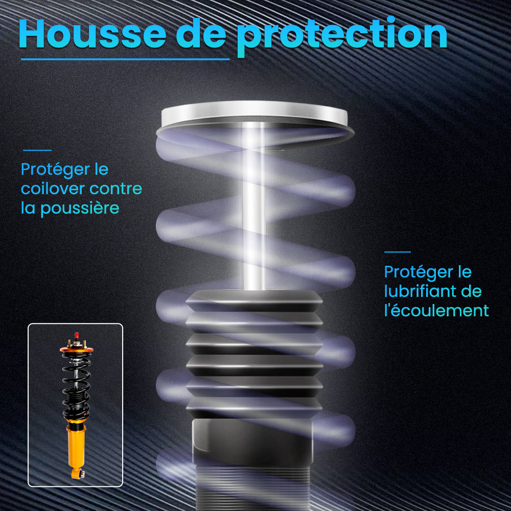 combinés filetés Suspension Kit reglable coilover compatible pour Nissan S13 200SX 1989-1990kit d'abaissement