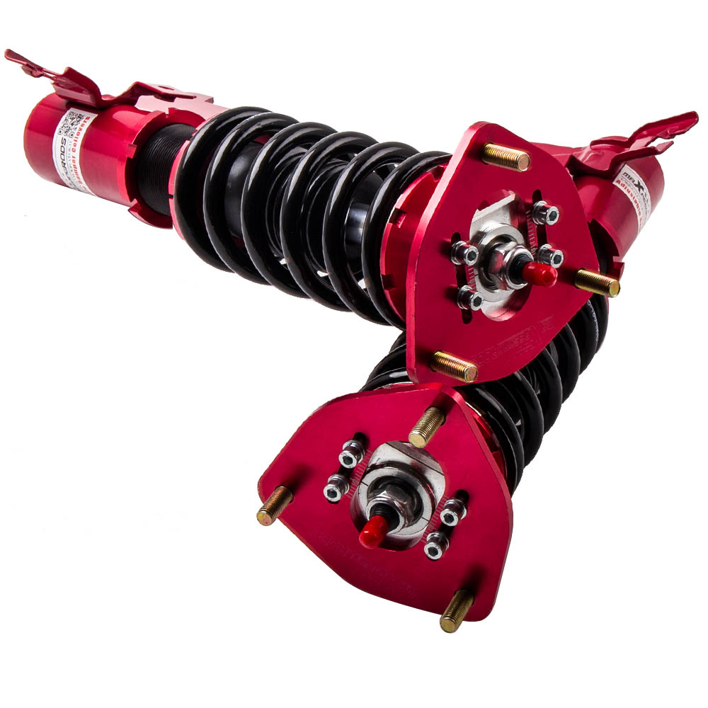 YOSHIMURA サスペンションショック シルバー/レッド Racing Coilovers Kit compatible for Nissan S13 180SX 240SX
