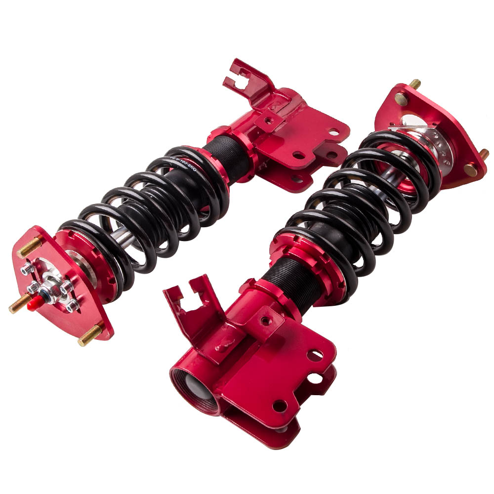 パーツ Adjustable Coilover Suspension Set (Red) High Performance 89-93 compatible for Nissan S13 Silvia Sileighty