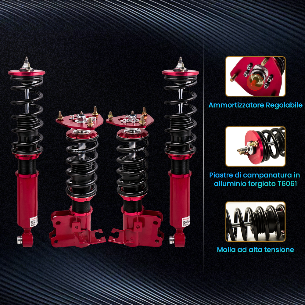  Ammortizzatore per sospensione compatibile per Nissan S13 Silvia 180SX 200SX 89-94 Coilovers Lowering Kit