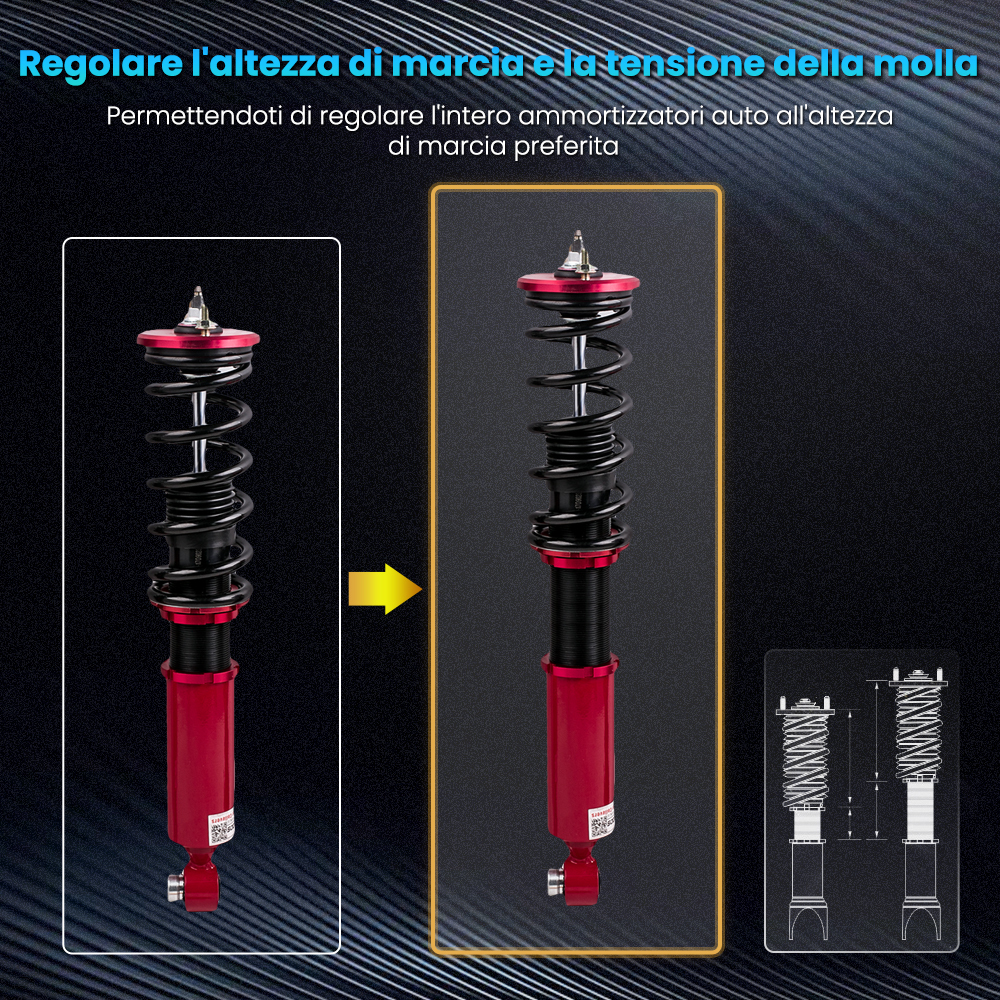  Ammortizzatore per sospensione compatibile per Nissan S13 Silvia 180SX 200SX 89-94 Coilovers Lowering Kit