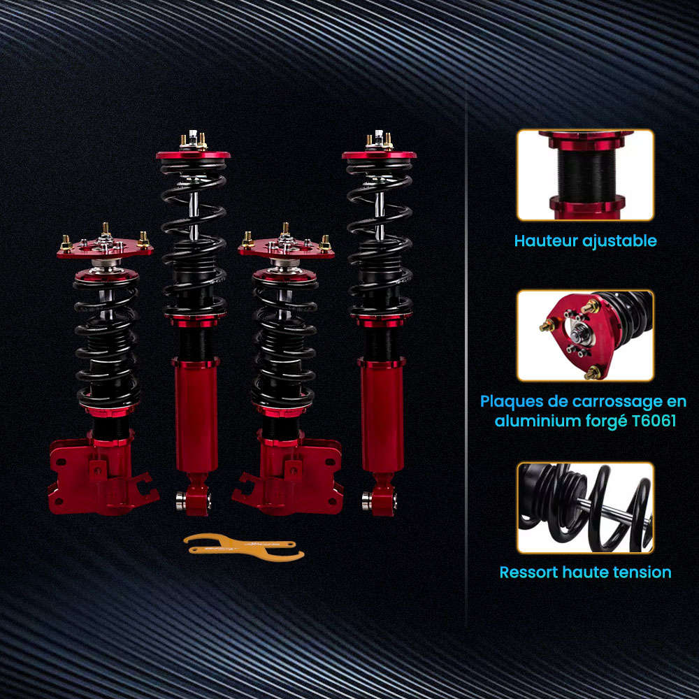 Suspensions à ressorts réglables à amortisseur 24 positioncompatible compatible pour Nissan S13240SX 89-90