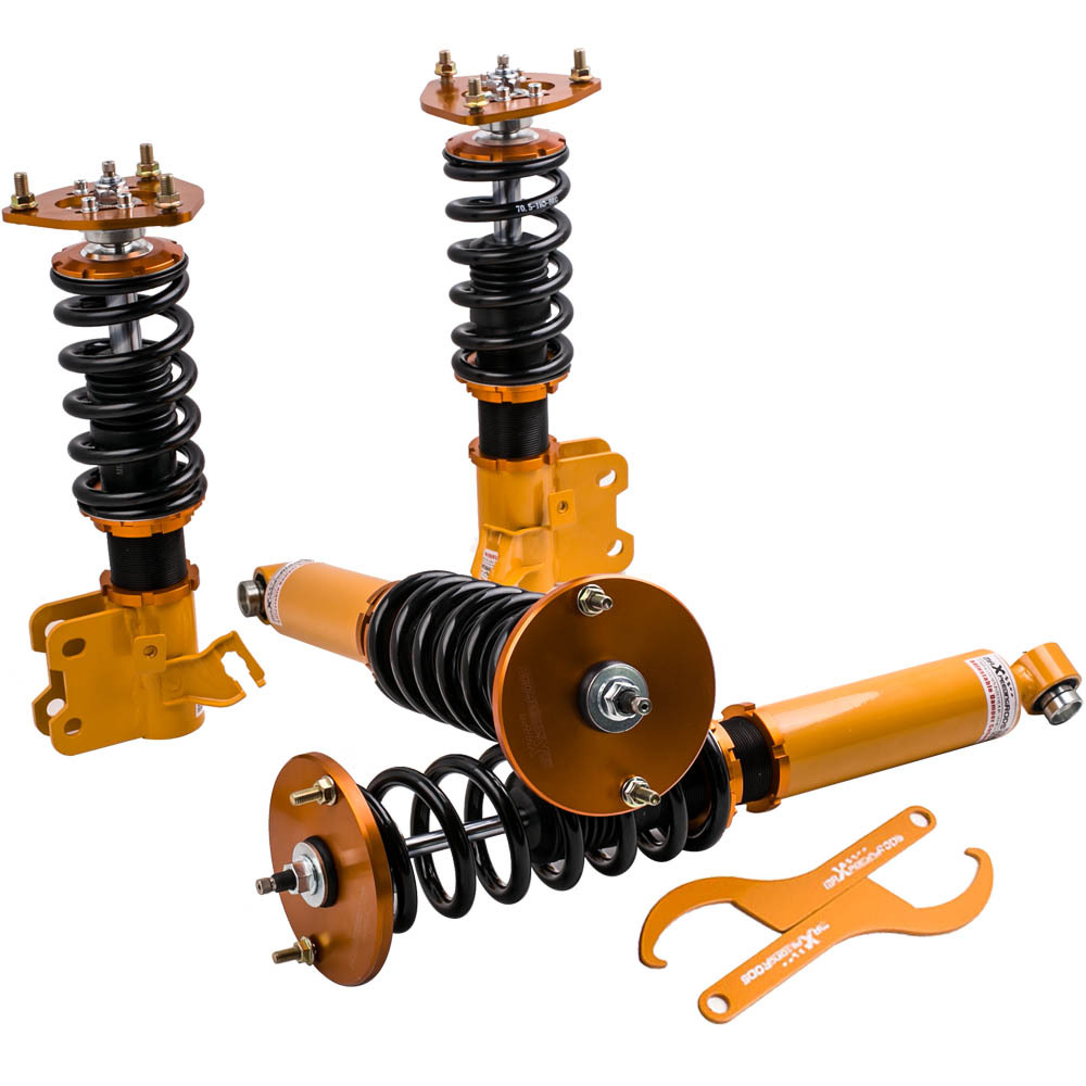 Compatible for Nissan S14 200SX 240SX Silvia 1994 - 1998 4pcs 24 Ways Adjustable Coilover Suspension Kit  Lowering Kit