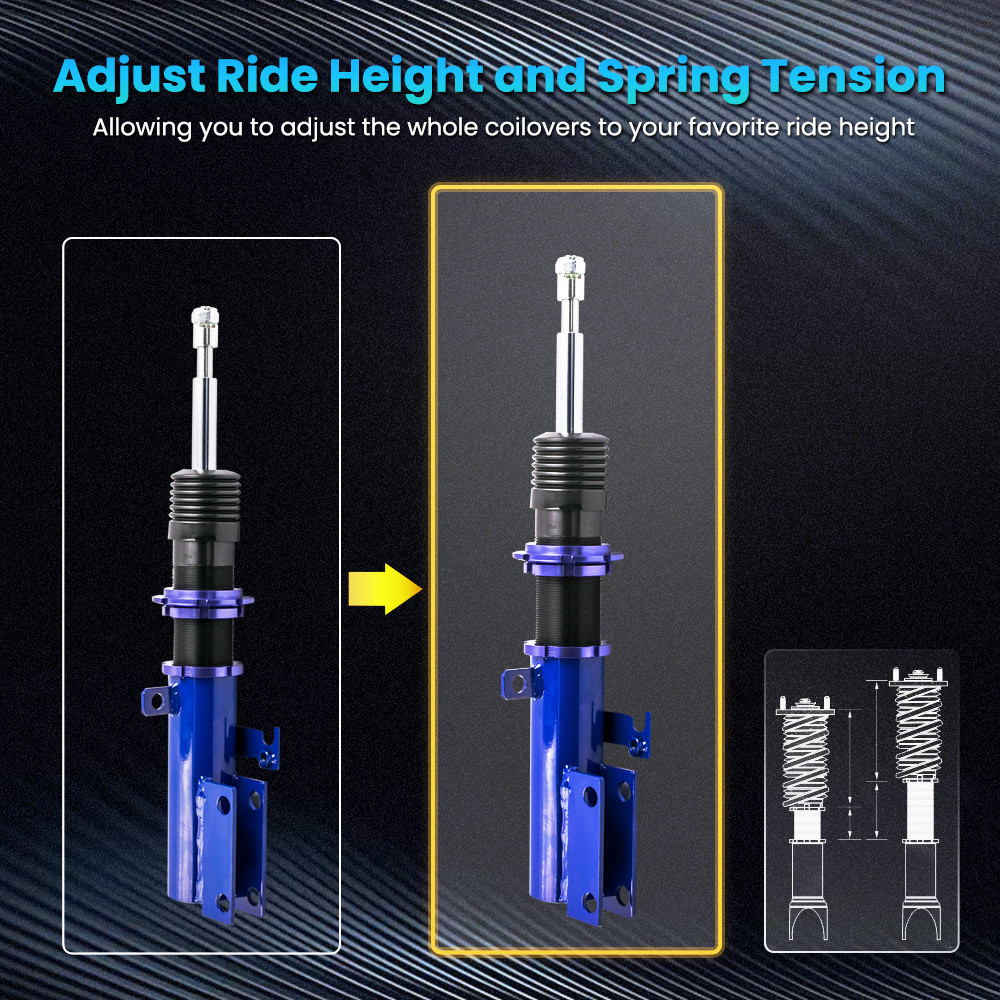 Full Assembly Coilovers Kit compatible for Toyota Camry 07-11 XV40 Adj. Height Shock Strut