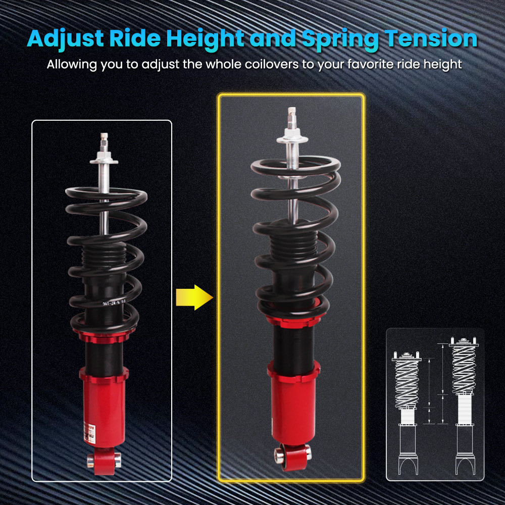 Compatible for Toyota Celica 2000-06 24 Ways Adj. Damper Coilovers Suspension Kit Shock Struts Absorbers lowering kit