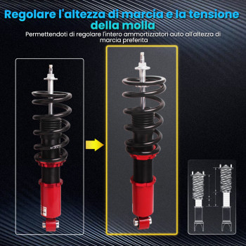 Ammortizzatori Suspension compatibile per Toyota Celica 1.8 16v2000-2006 Absorber Struts Lowering Kit