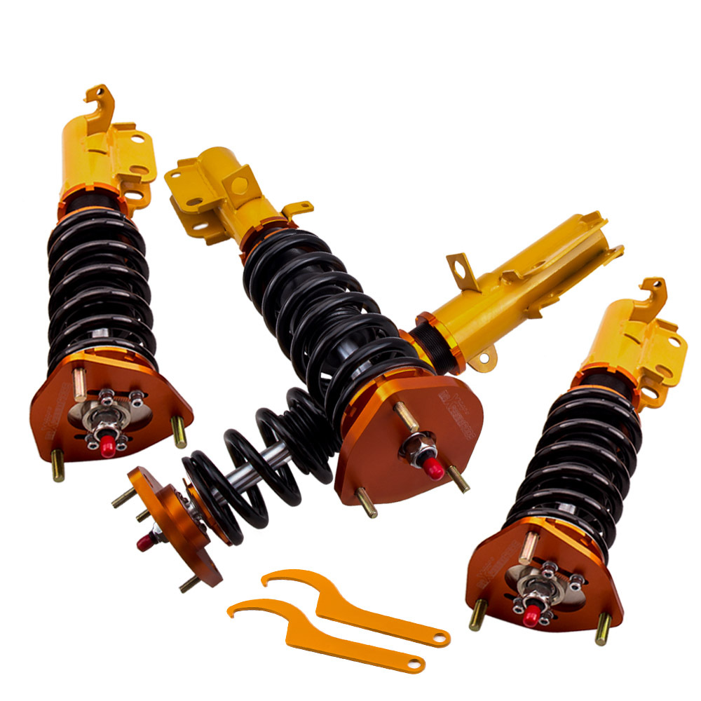 Kit de suspension combinés filetés réglable Compa compatible pour Toyota Corolla E90 E100 E110 AE92 AE101 AE111 1988-1999kit d'abaissement