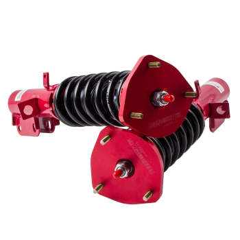 Compatible for Toyota Corolla 1988 - 1999 E90 E100 E110 Shock Absorber Suspension Kit Red 24 Ways Adjustable Coilovers Lowering Kit
