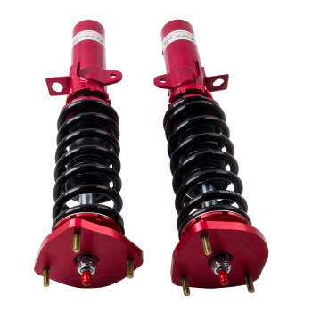 Compatible for Toyota Corolla 1988 - 1999 E90 E100 E110 Shock Absorber Suspension Kit Red 24 Ways Adjustable Coilovers Lowering Kit
